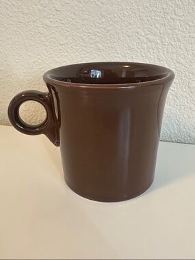 Chocolate Fiestaware mug with ring handle